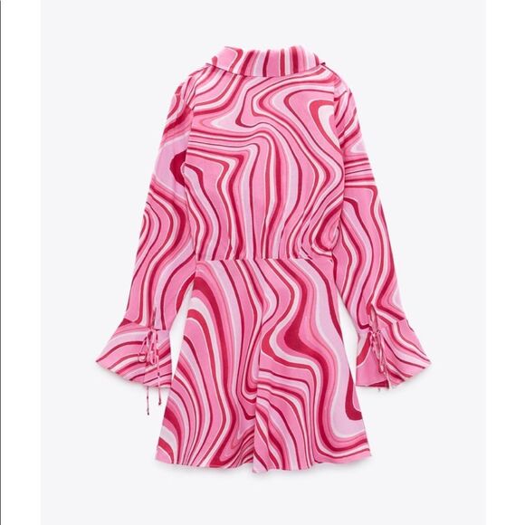 ZARA LINEN BLEND PRINT DRESS - Picture 14 of 14